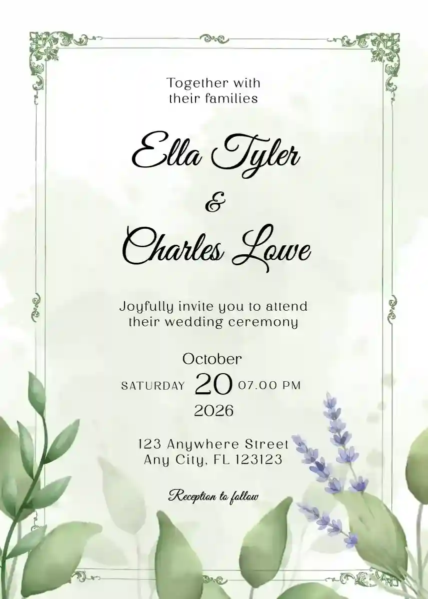 Trou Uitnodigings - Laventel Waas